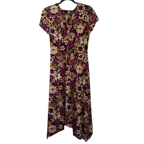 Perceptions Women's Short Sleeve Floral Fit And Flare Midi Dress. Size: 8 - Picture 4 of 8